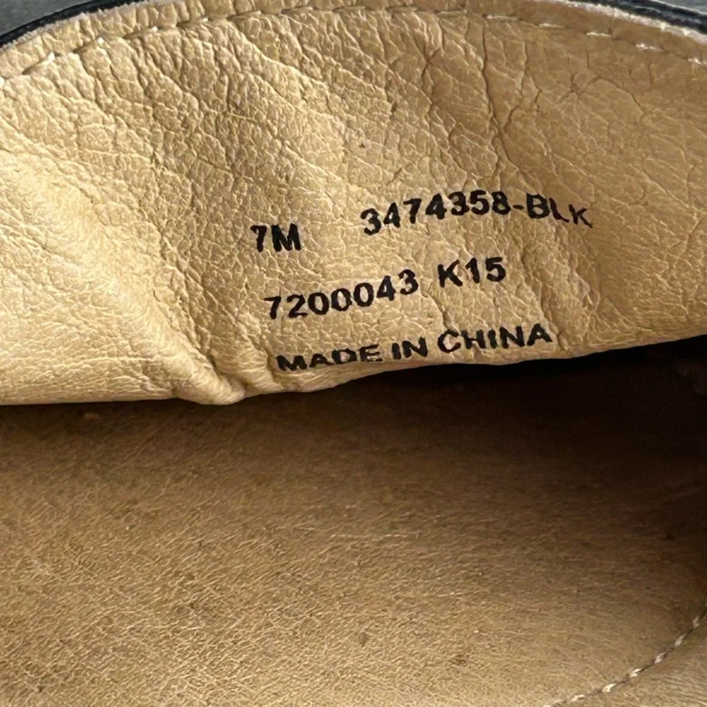 FRYE “TRACY SMOKING” BLACK LEATHER LOAFERS SIZE 7 - Picture 9 of 9